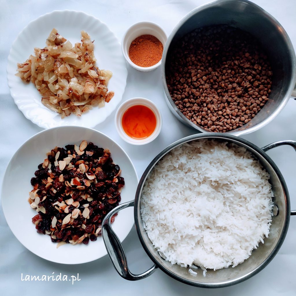 Adas Polo danie z ryżu i soczewicy